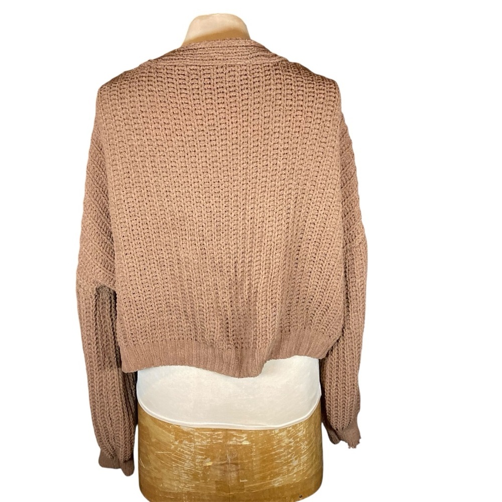 Love Ellie Audrey Chenille Knit‎ Sweater with Puff Sleeves and Large Buttons - Picture 3 of 9